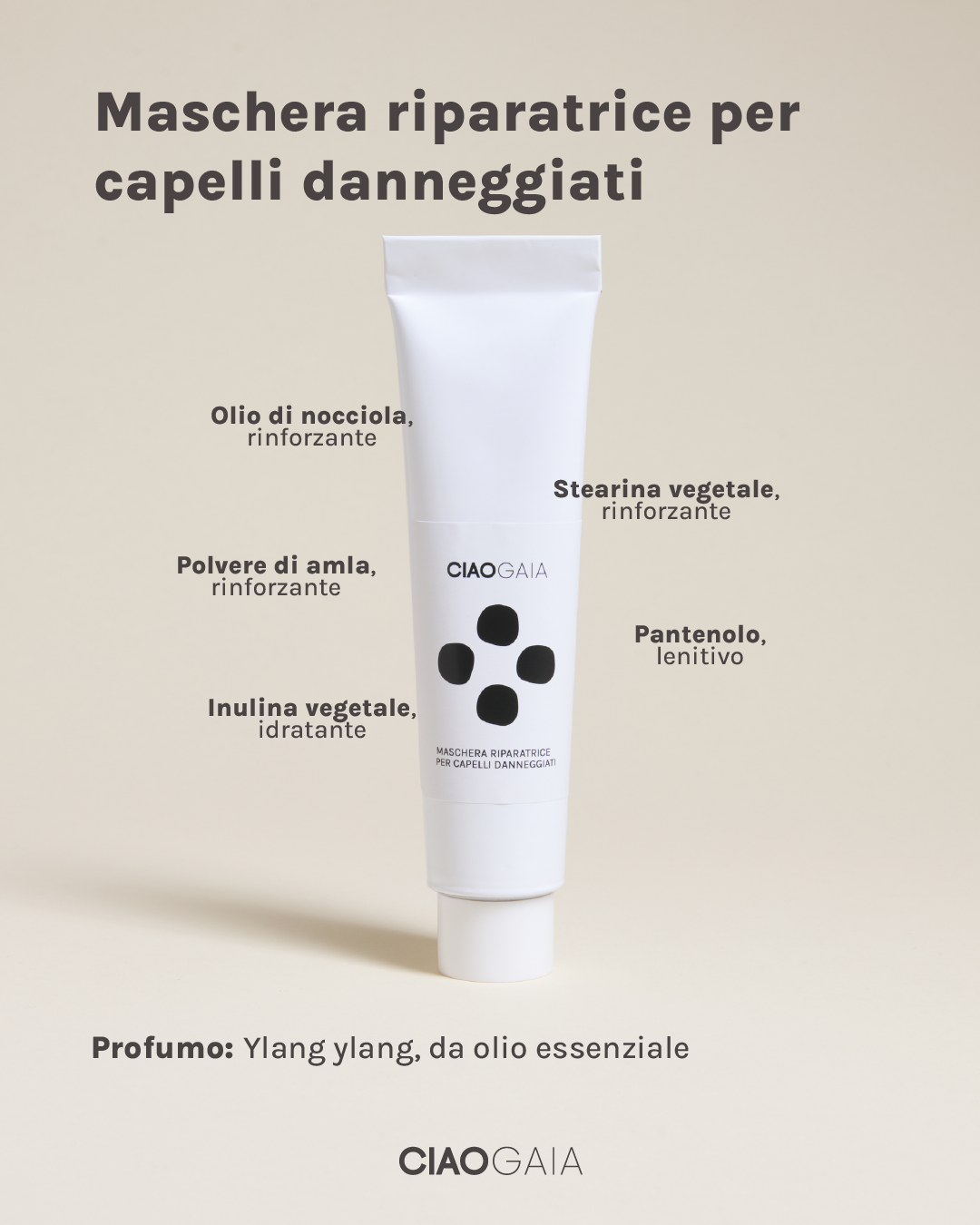 MASCHERA CON INGREDIENTI RIPARATORI PER CAPELLI DANNEGGIATI - Ylang ylang